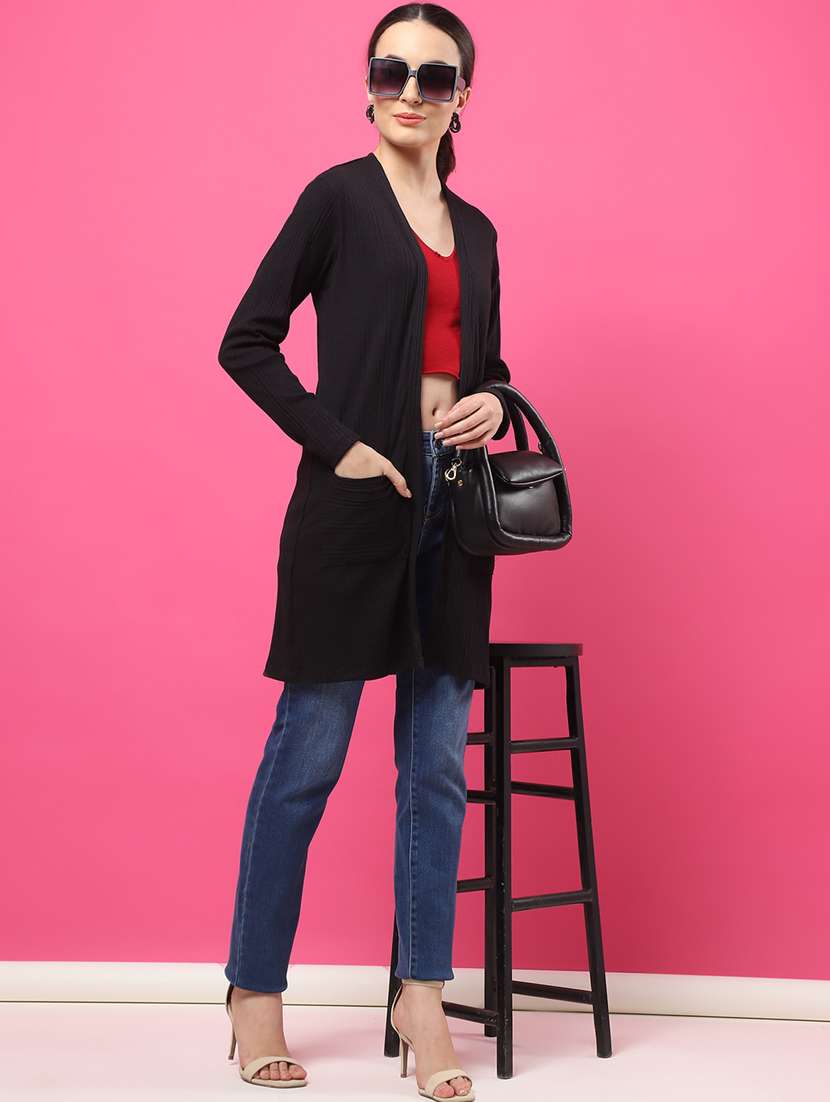 women self designed long sleeve shrug - 22227458 -  Standard Image - 3