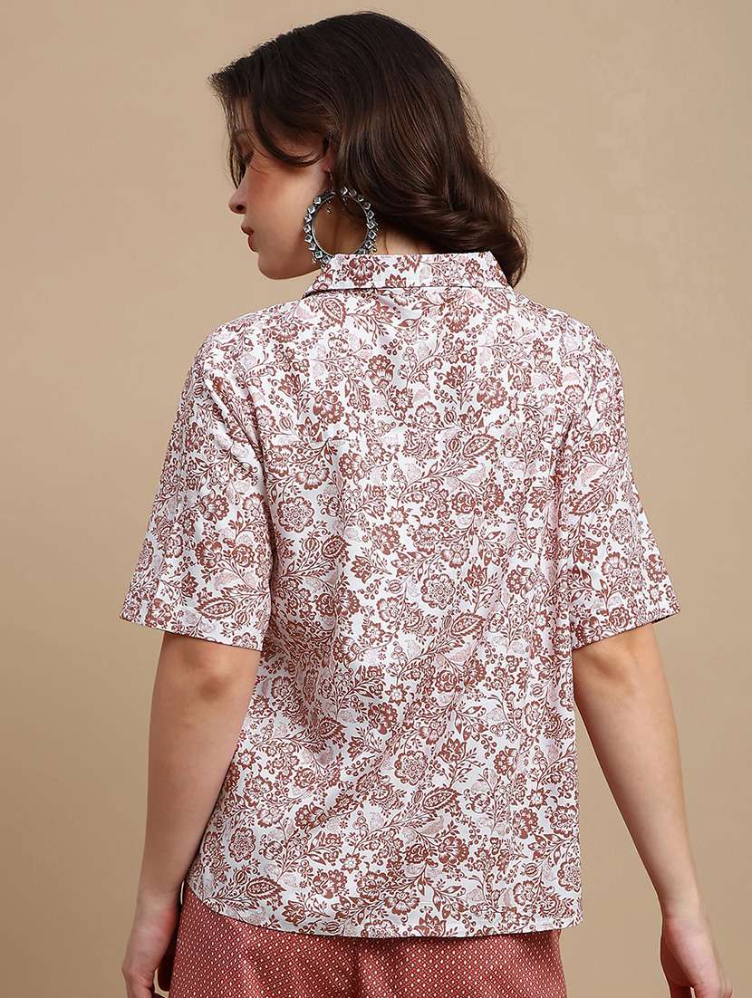 women printed short sleeve regular top - 22227472 -  Standard Image - 3