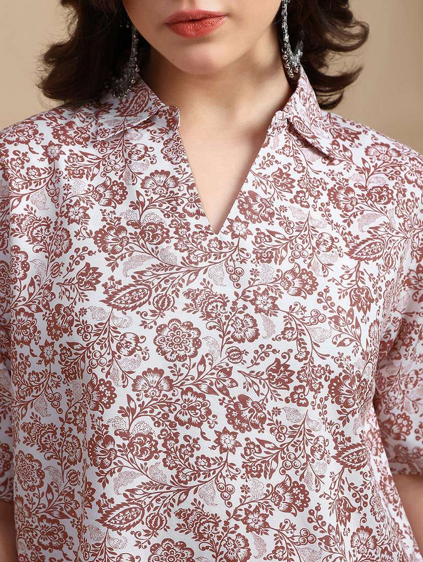 women printed short sleeve regular top - 22227472 -  Standard Image - 5