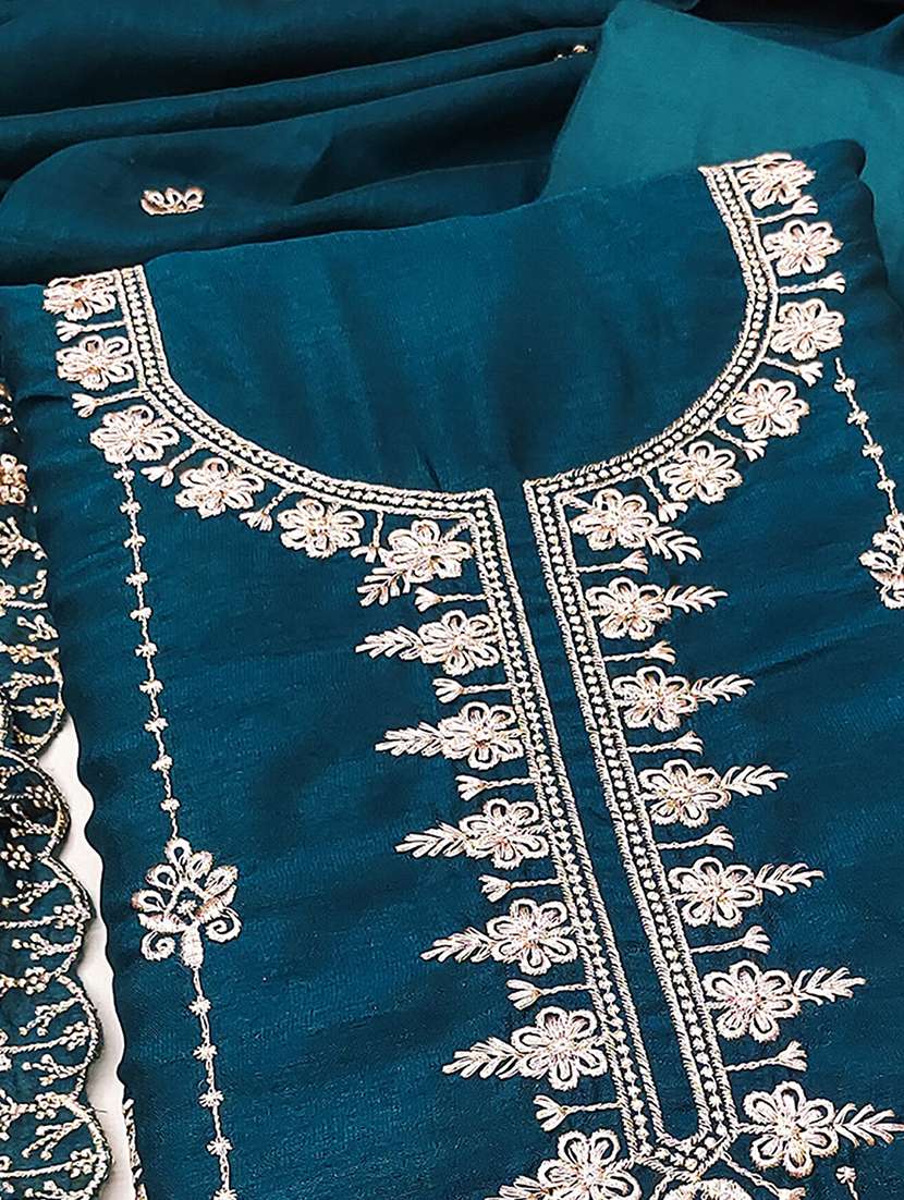 women solid with work unstitched suit set - 22227518 -  Standard Image - 3