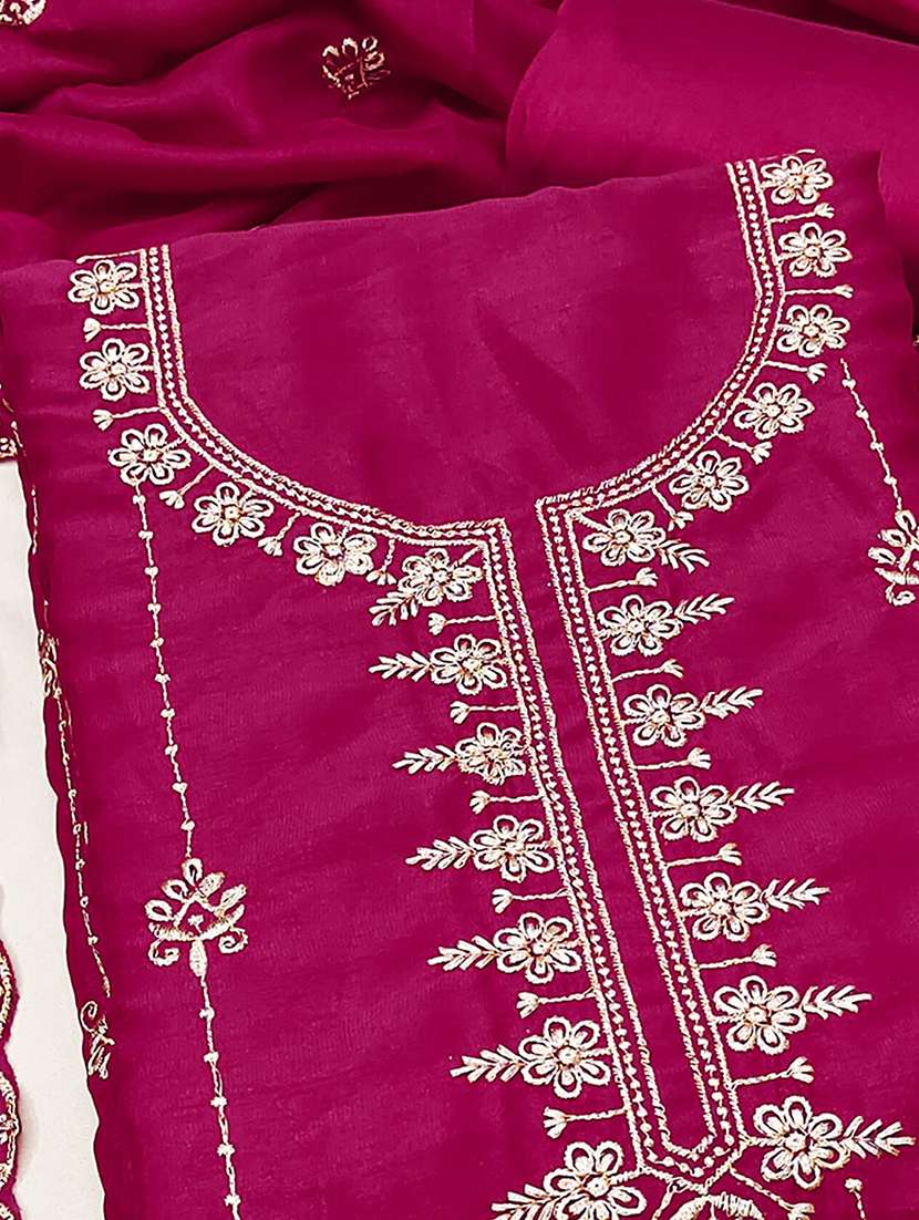 women solid with work unstitched suit set - 22227520 -  Standard Image - 3