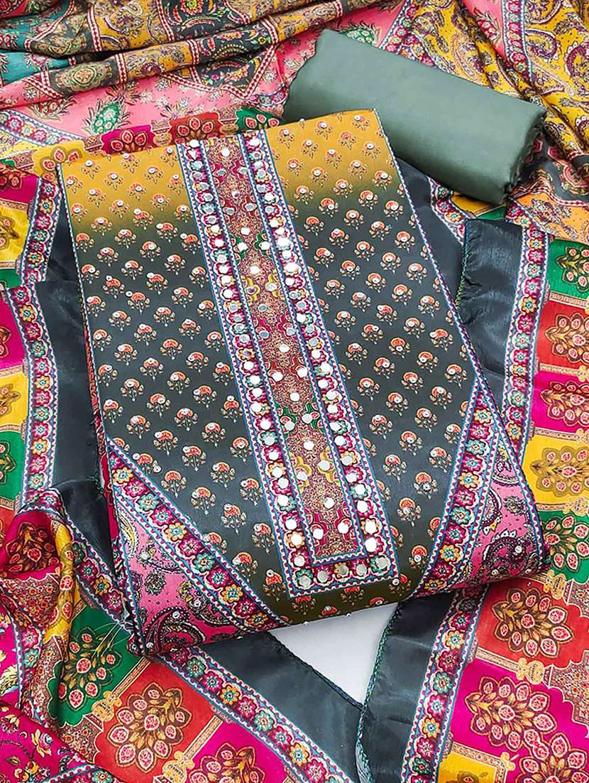 women printed unstitched suit set