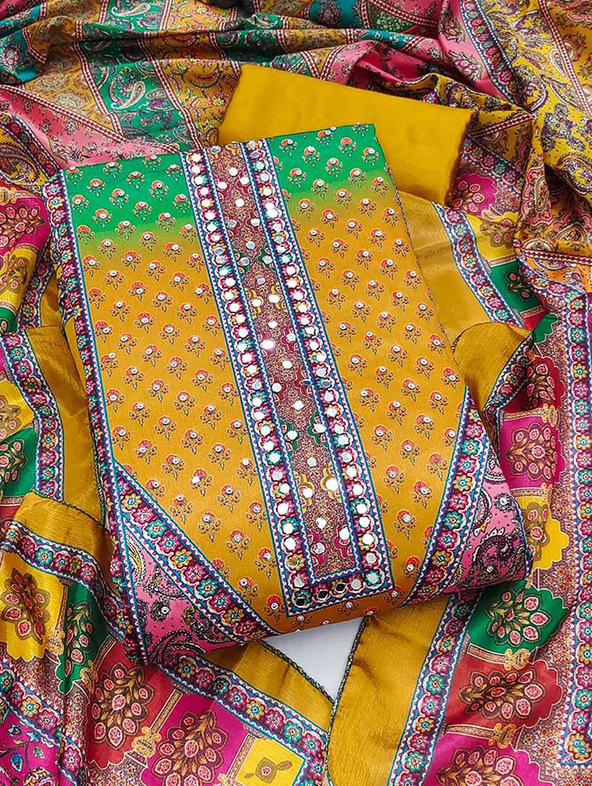 women printed unstitched suit set
