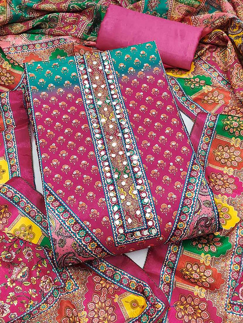 women printed unstitched suit set