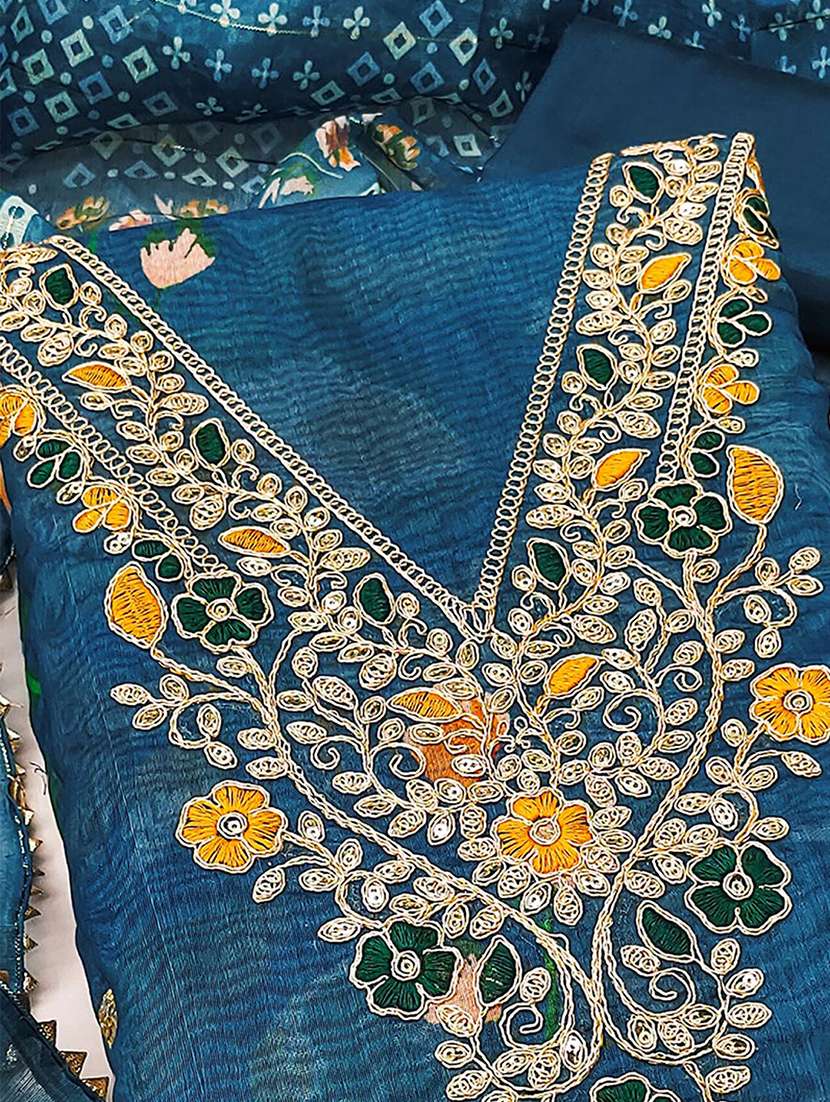 women floral embroidered unstitched suit set - 22227527 -  Standard Image - 3