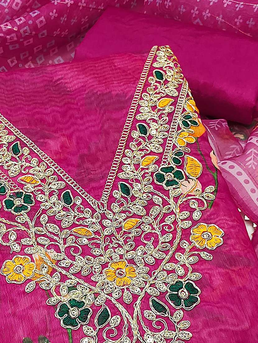 women floral embroidered unstitched suit set - 22227532 -  Standard Image - 3