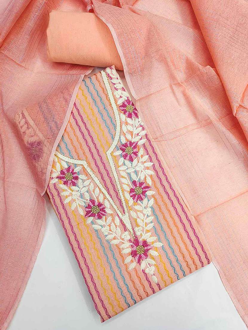 women self design embroidered unstitched suit set - 22227534 -  Standard Image - 3