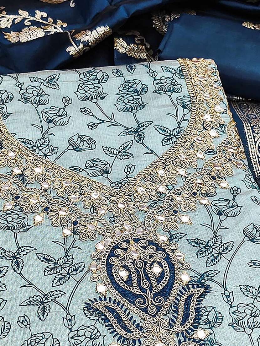 women floral embroidered unstitched suit set - 22227562 -  Standard Image - 3