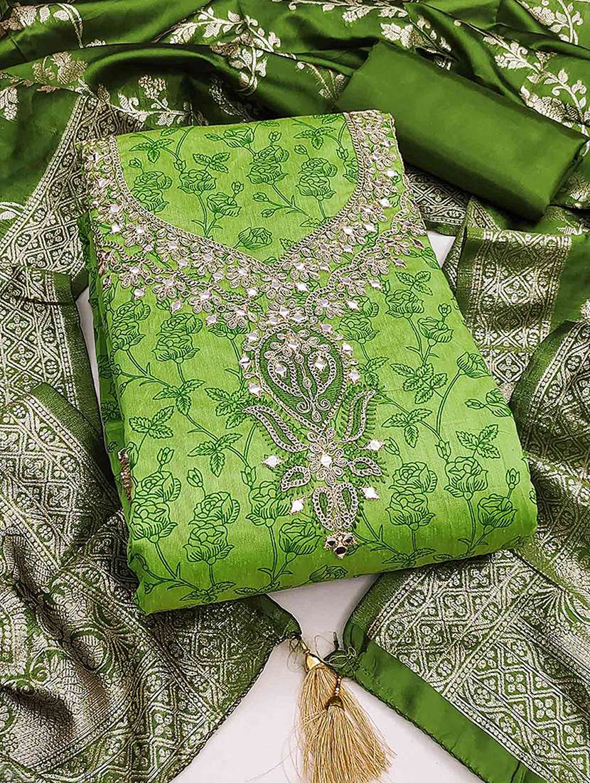 women floral embroidered unstitched suit set