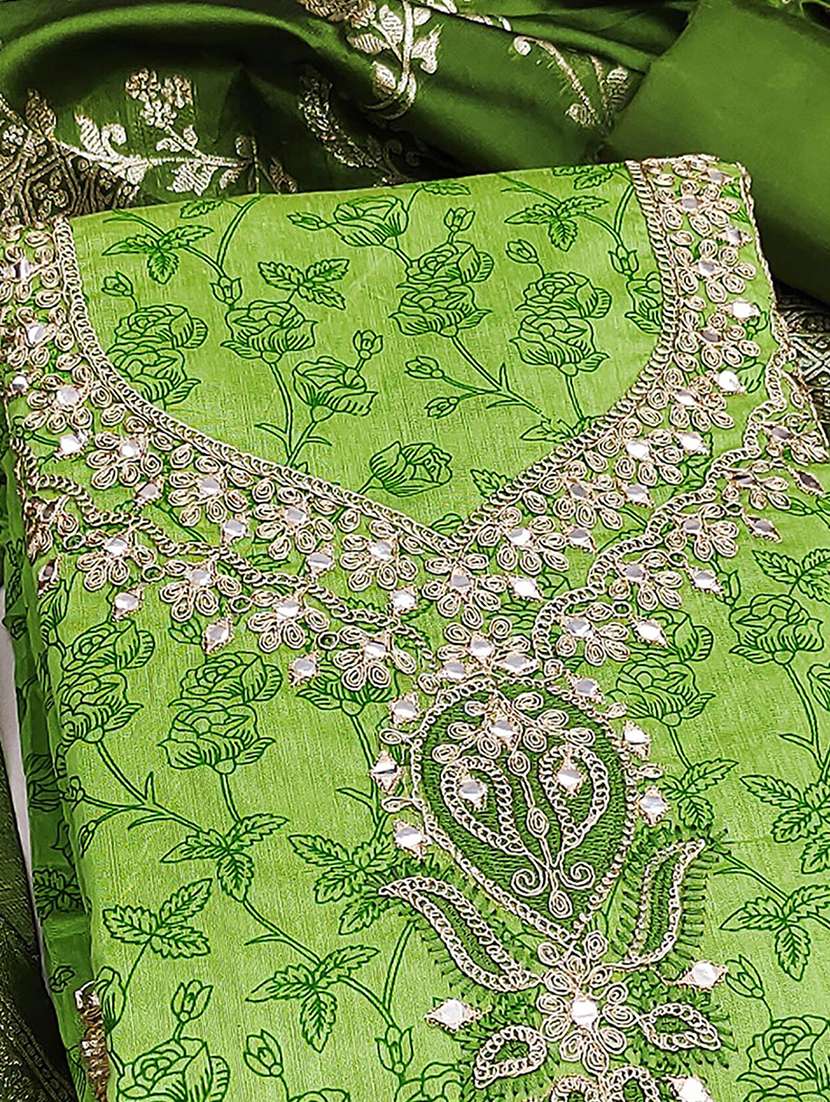 women floral embroidered unstitched suit set - 22227563 -  Standard Image - 3