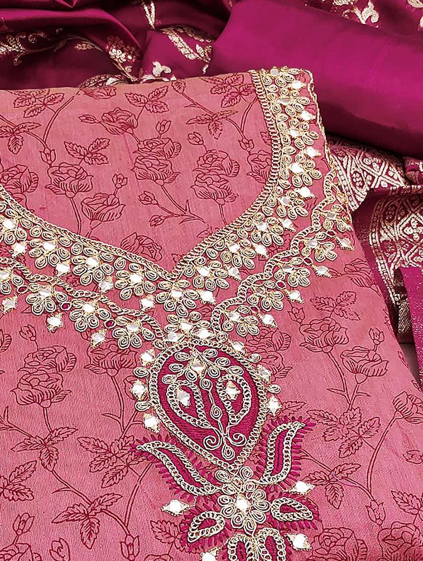 women floral embroidered unstitched suit set - 22227565 -  Standard Image - 3