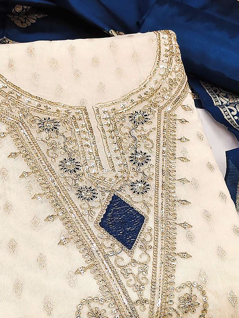 women self design embroidered unstitched suit set - 22227566 -  Standard Image - 3