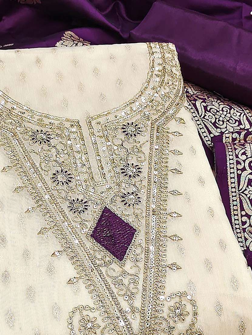 women self design embroidered unstitched suit set - 22227568 -  Standard Image - 3