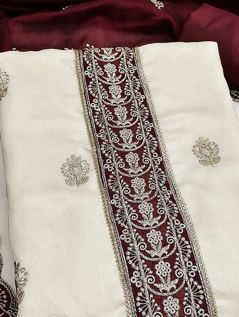 women solid with work unstitched suit set - 22227570 -  Standard Image - 3