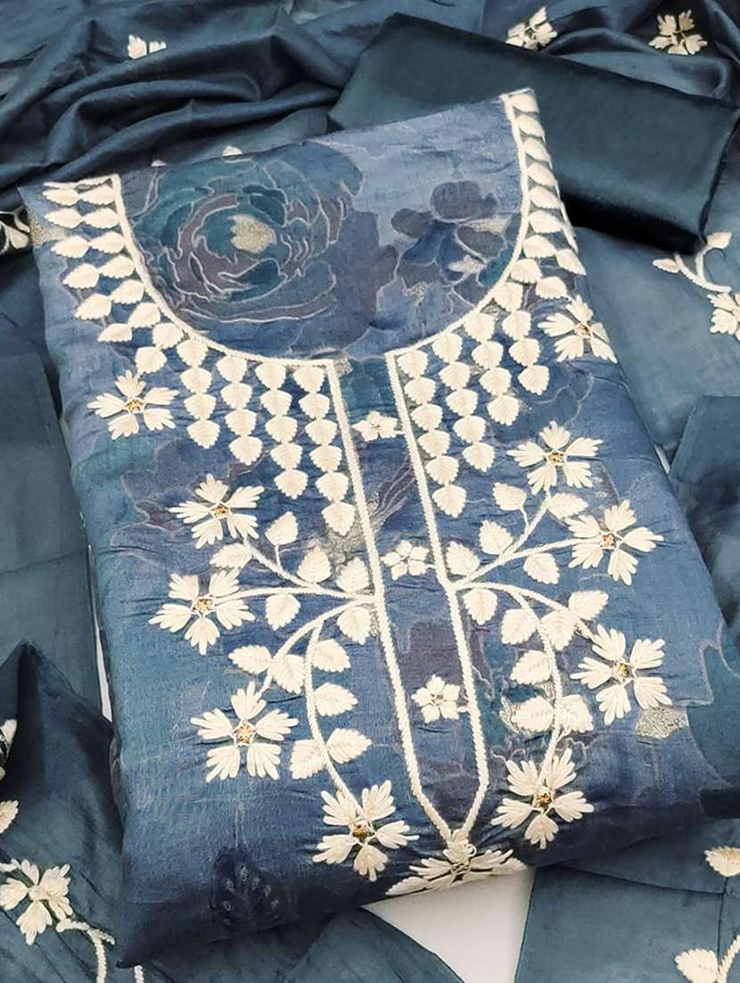 women floral embroidered unstitched suit set - 22227574 -  Standard Image - 3