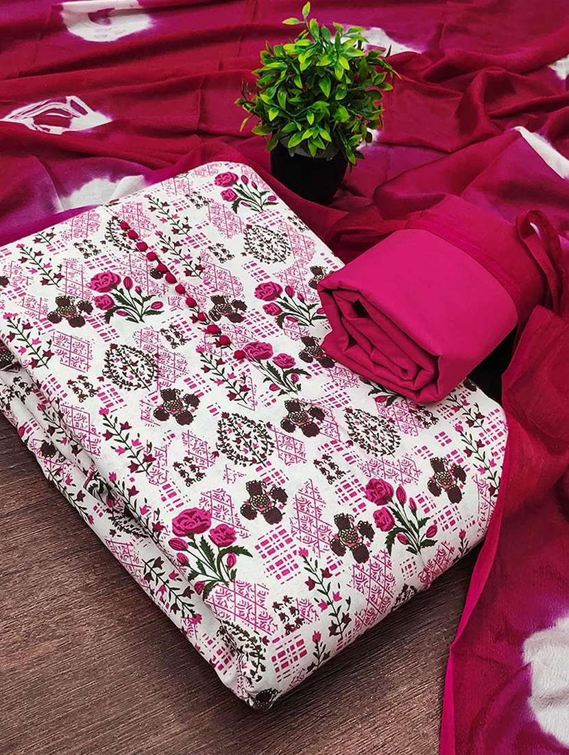 women printed unstitched suit set
