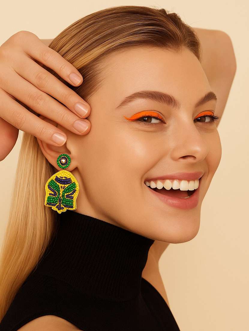 women beaded drop earrings