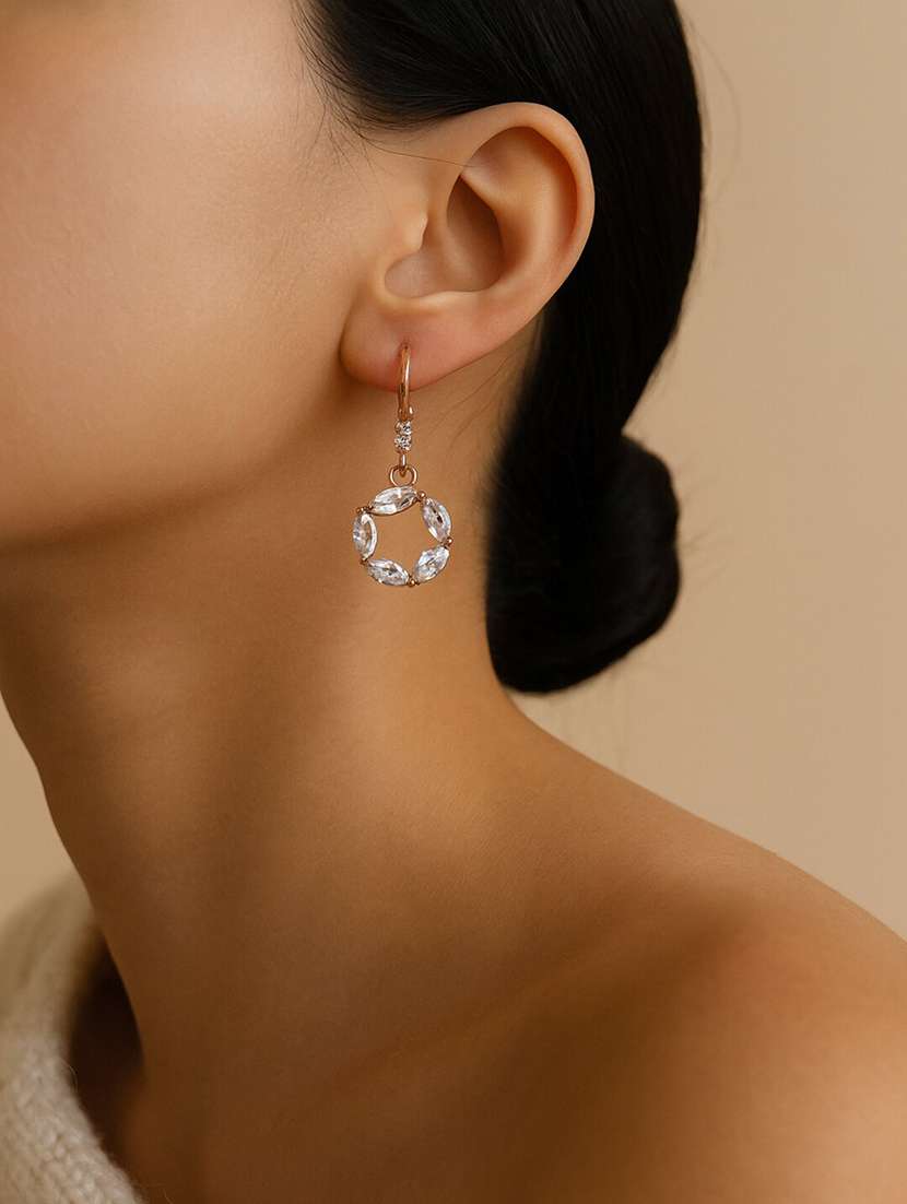 women crystal alloy drop earring