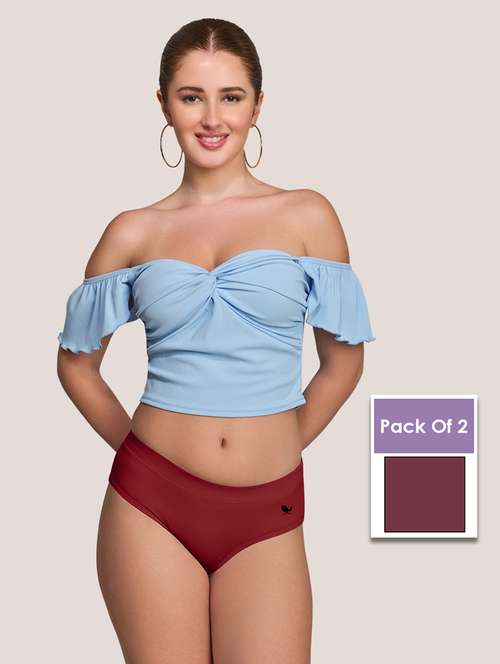 women pack of 2 solid mid rise panty - 22227630 -  Standard Image - 0