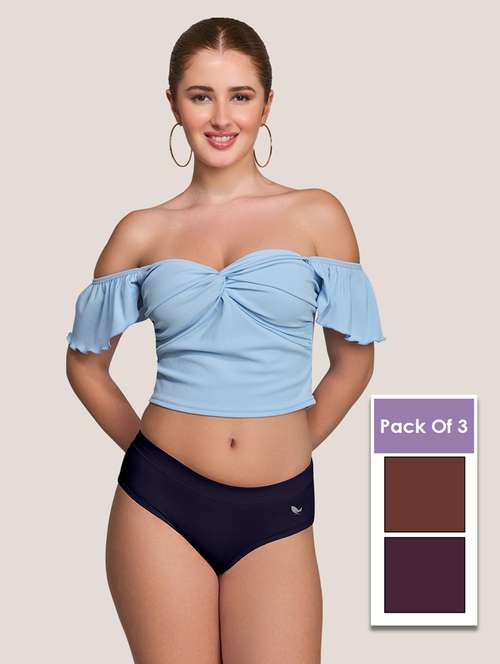 women pack of 3 solid mid rise panty - 22227639 -  Standard Image - 0