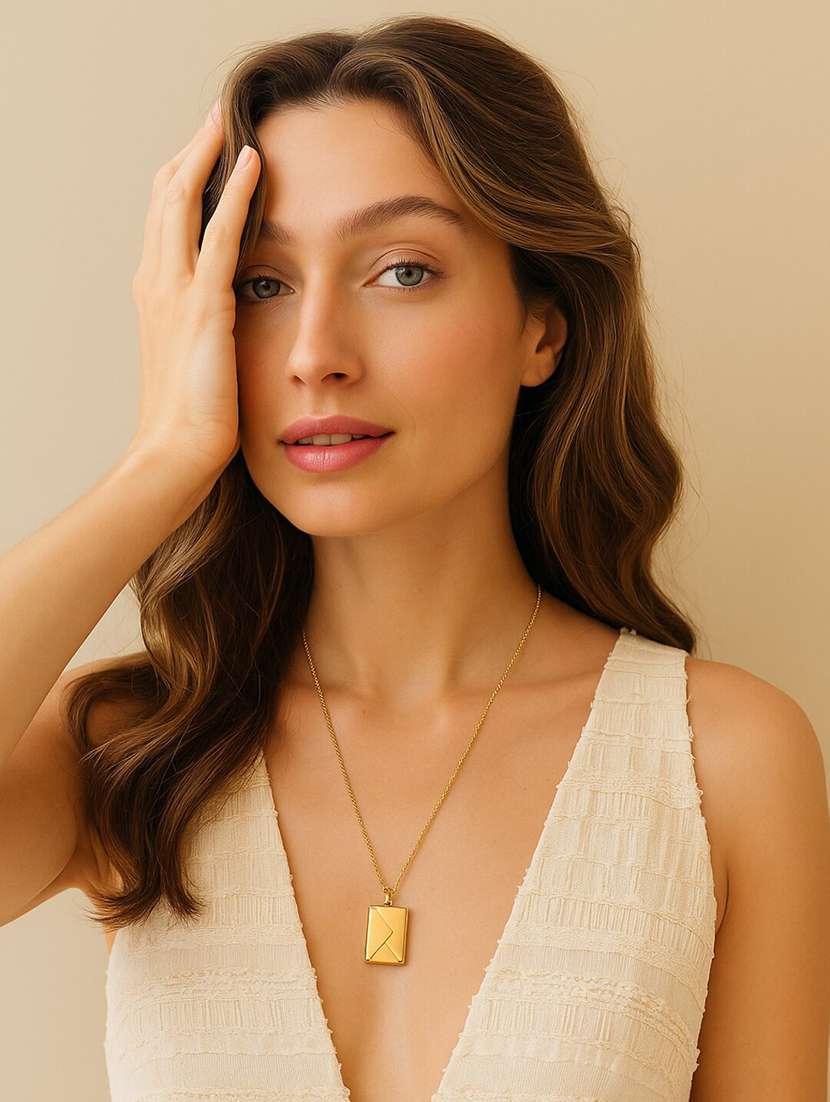 women gold alloy letter pendant 