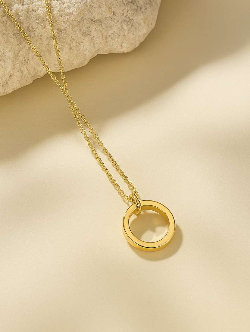 women gold plated round circle pendant - 22227665 -  Zoom Image - 0