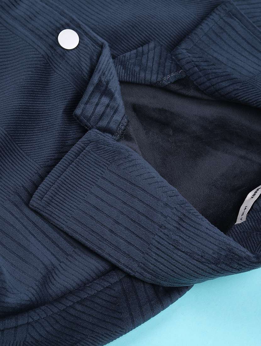 boys solid collared long sleeve shacket - 22227675 -  Standard Image - 3