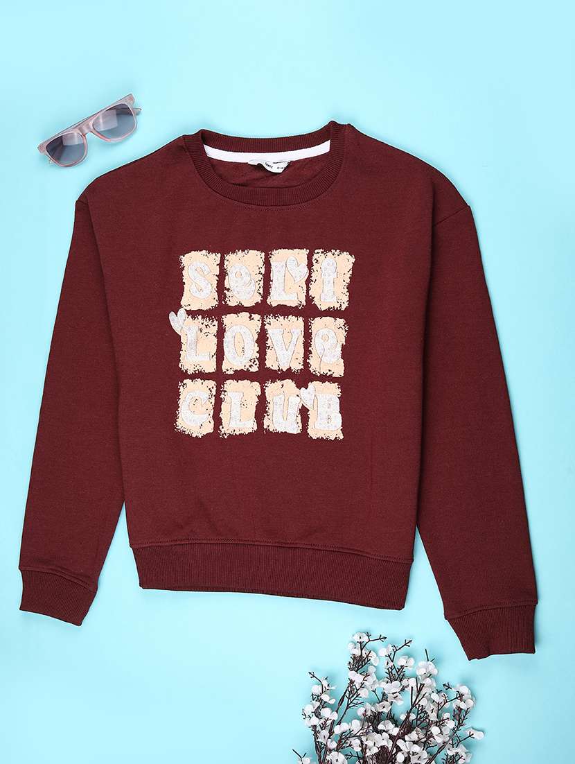 girls printed long sleeve sweatshirt