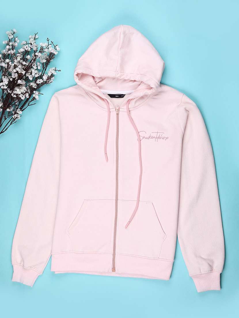 girls printed long sleeve hooded sweatshirt