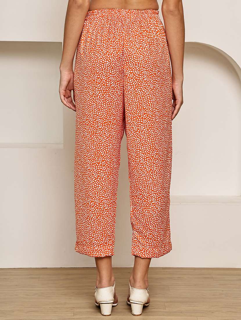 women printed mid rise straight palazzo - 22227693 -  Standard Image - 3