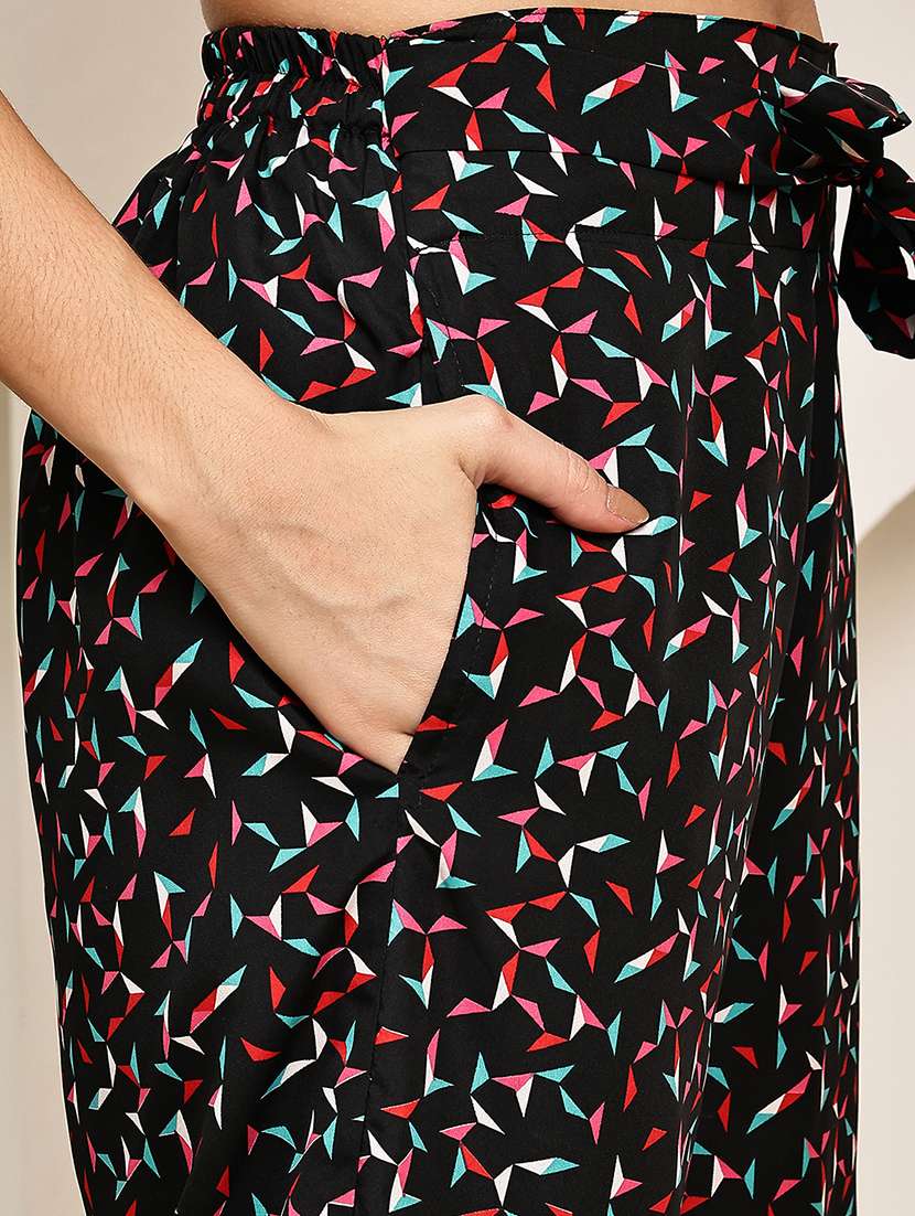 women printed mid rise straight palazzo - 22227695 -  Standard Image - 5