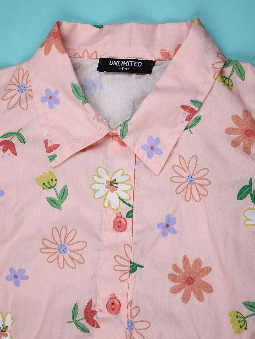 gurls floral print top and shorts set - 22227705 -  Standard Image - 3