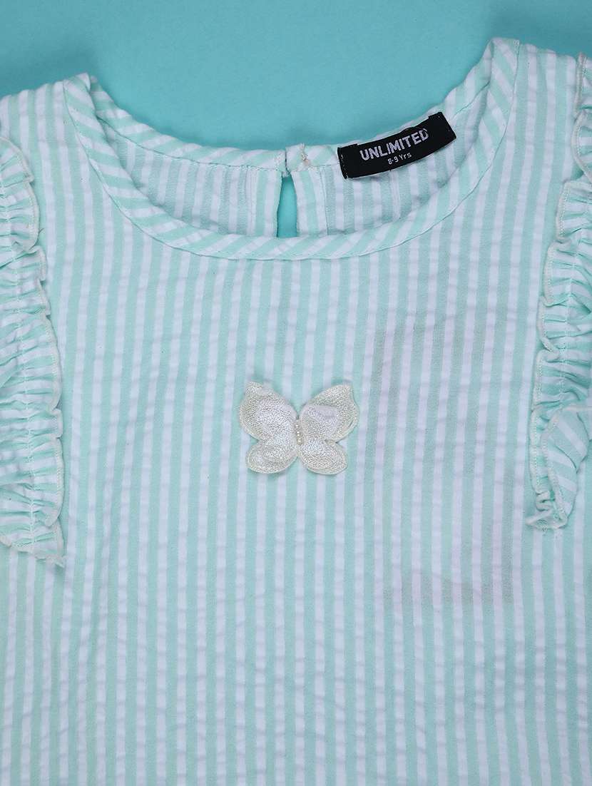 girls striped top and shorts co-ord set - 22227707 -  Standard Image - 3