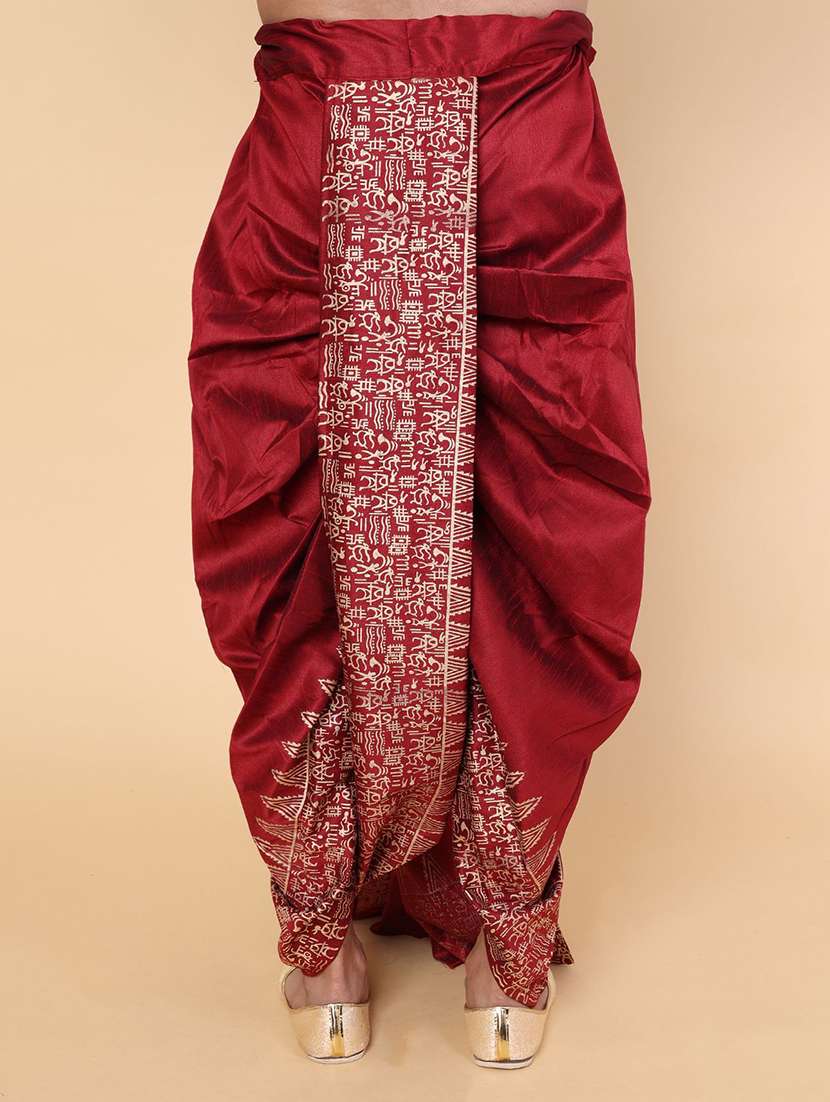 men printed mid rise dhoti - 22227713 -  Standard Image - 3