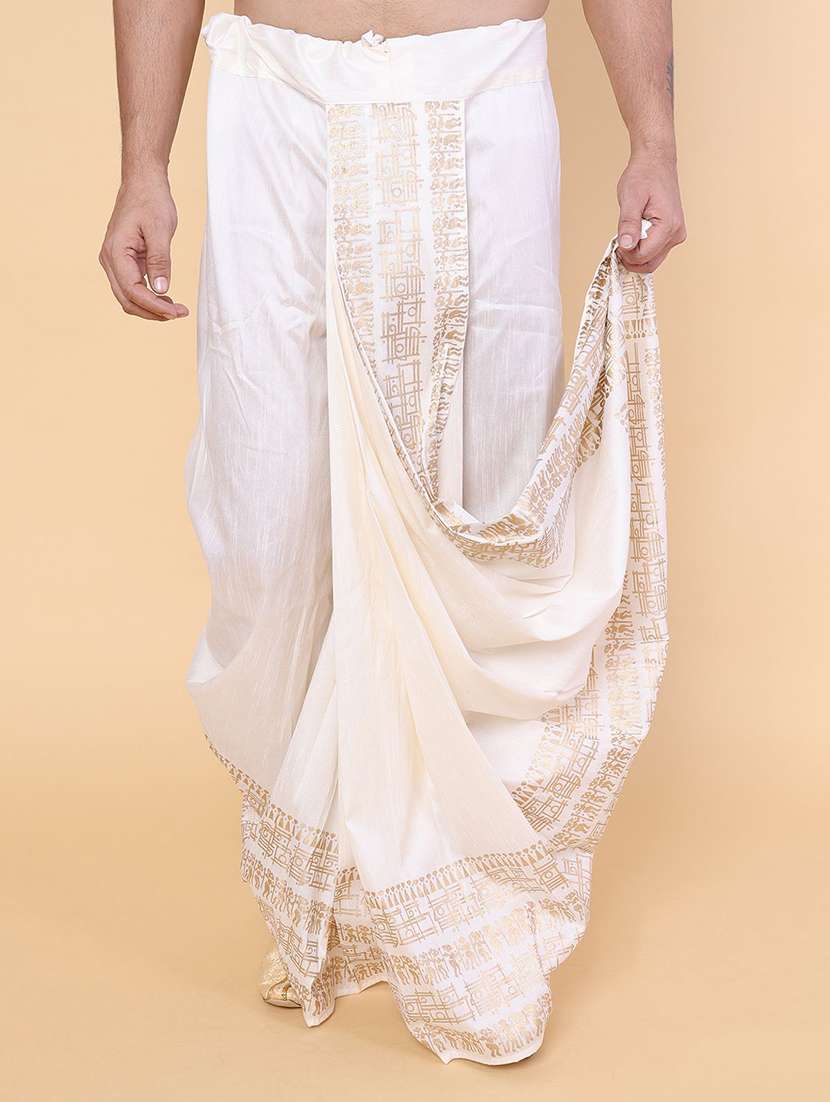 men printed mid rise dhoti