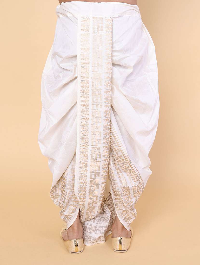 men printed mid rise dhoti - 22227715 -  Standard Image - 3