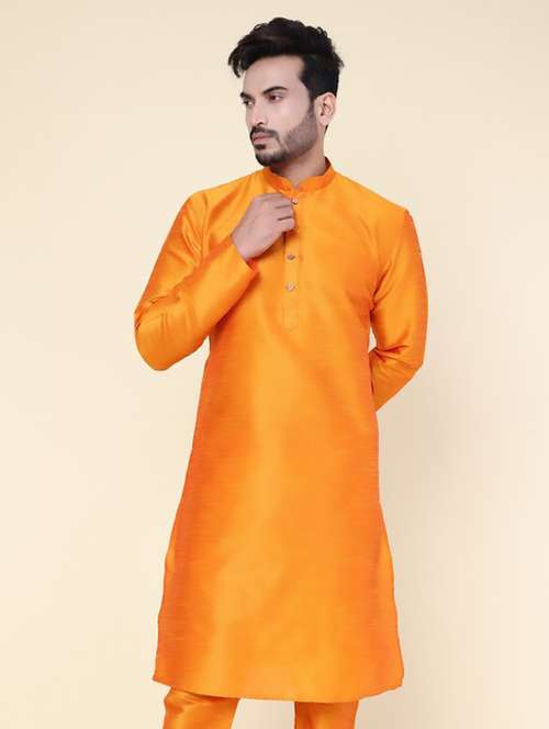 men solid mandarin neck long kurta - 22227729 -  Standard Image - 0