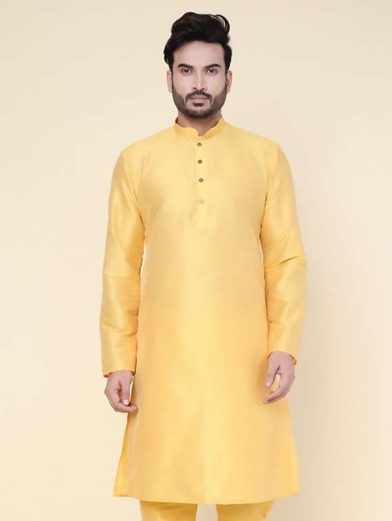 men solid mandarin neck long kurta - 22227732 -  Zoom Image - 0