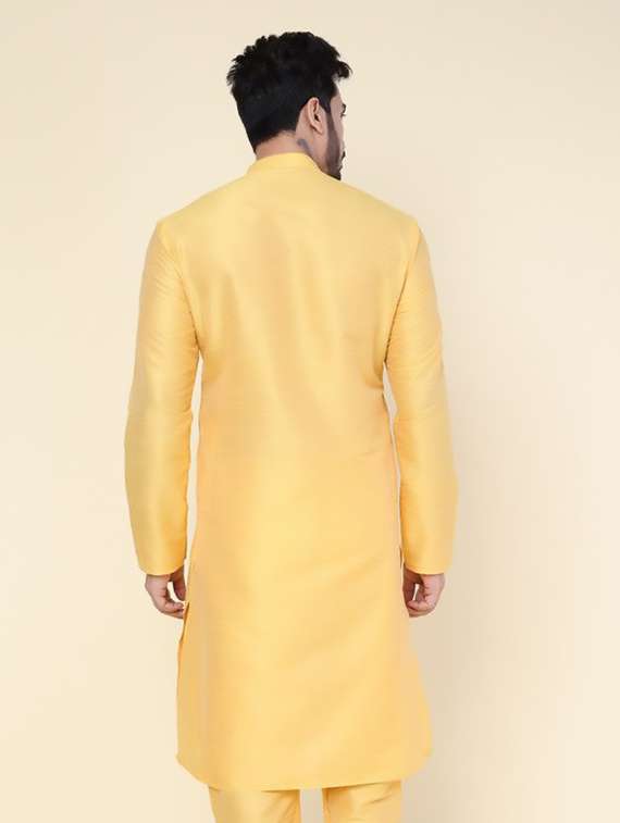 men solid mandarin neck long kurta - 22227732 -  Standard Image - 3