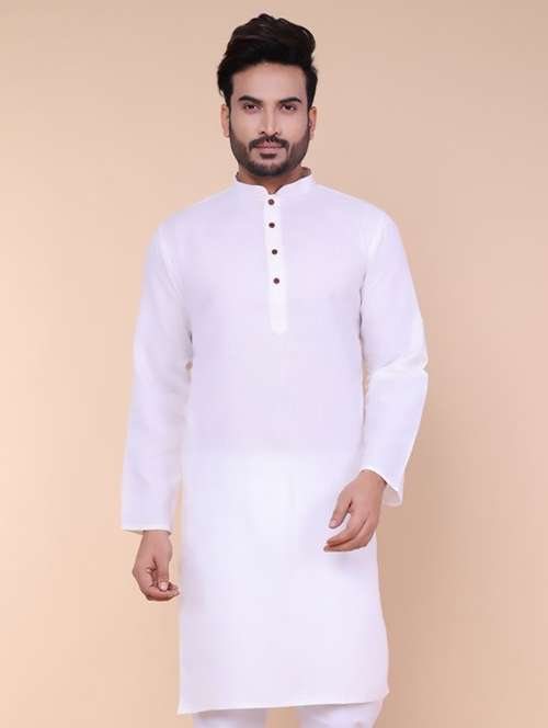 men solid mandarin neck long kurta - 22227733 -  Standard Image - 0