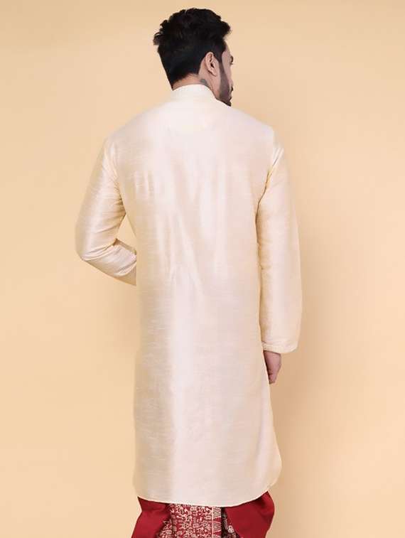 men self design mandarin neck long kurta - 22227737 -  Standard Image - 3