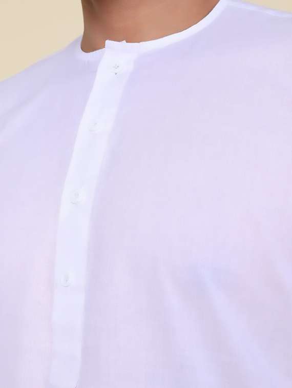 white cotton long  kurta - 22227745 -  Standard Image - 3