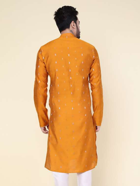 men self design mandarin neck long kurta - 22227752 -  Standard Image - 3