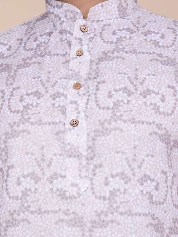 men printed mandarin neck long kurta - 22227763 -  Standard Image - 8