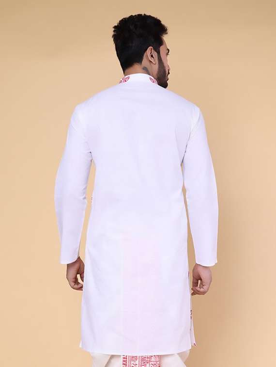 men printed mandarin neck long kurta - 22227773 -  Standard Image - 3