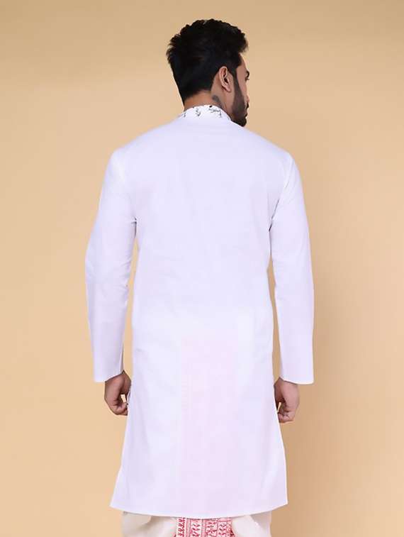 men self design mandarin neck long kurta - 22227774 -  Standard Image - 3