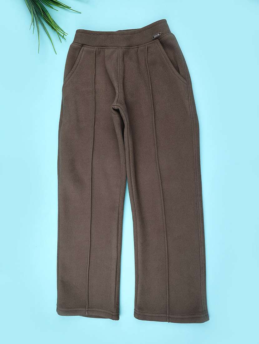 girls solid mid rise winterwear pyjama