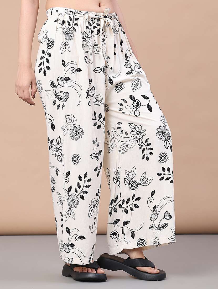 women floral high rise palazzo - 22227880 -  Standard Image - 3