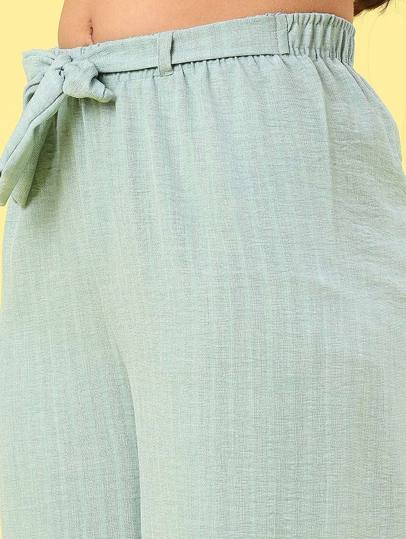 Women Solid High Rise Wide Leg Trouser - 22227924 -  Standard Image - 5