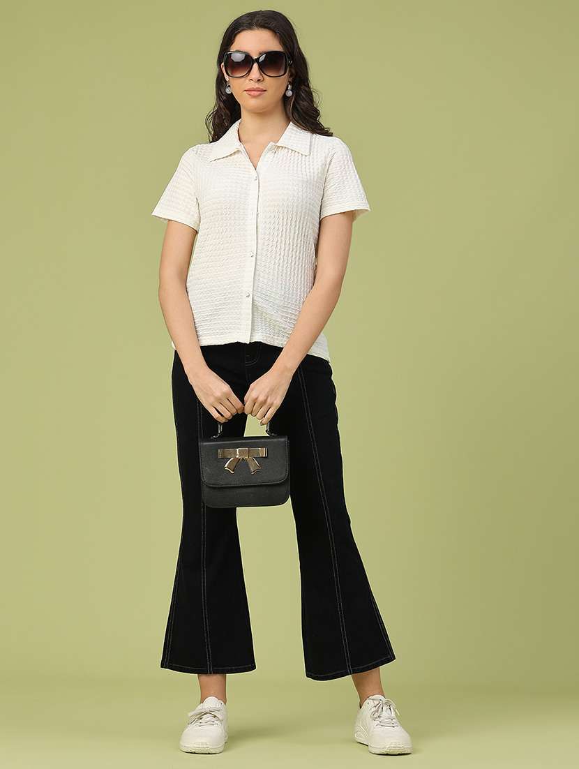 women solid mid rise bootcut jeans - 22227973 -  Standard Image - 5